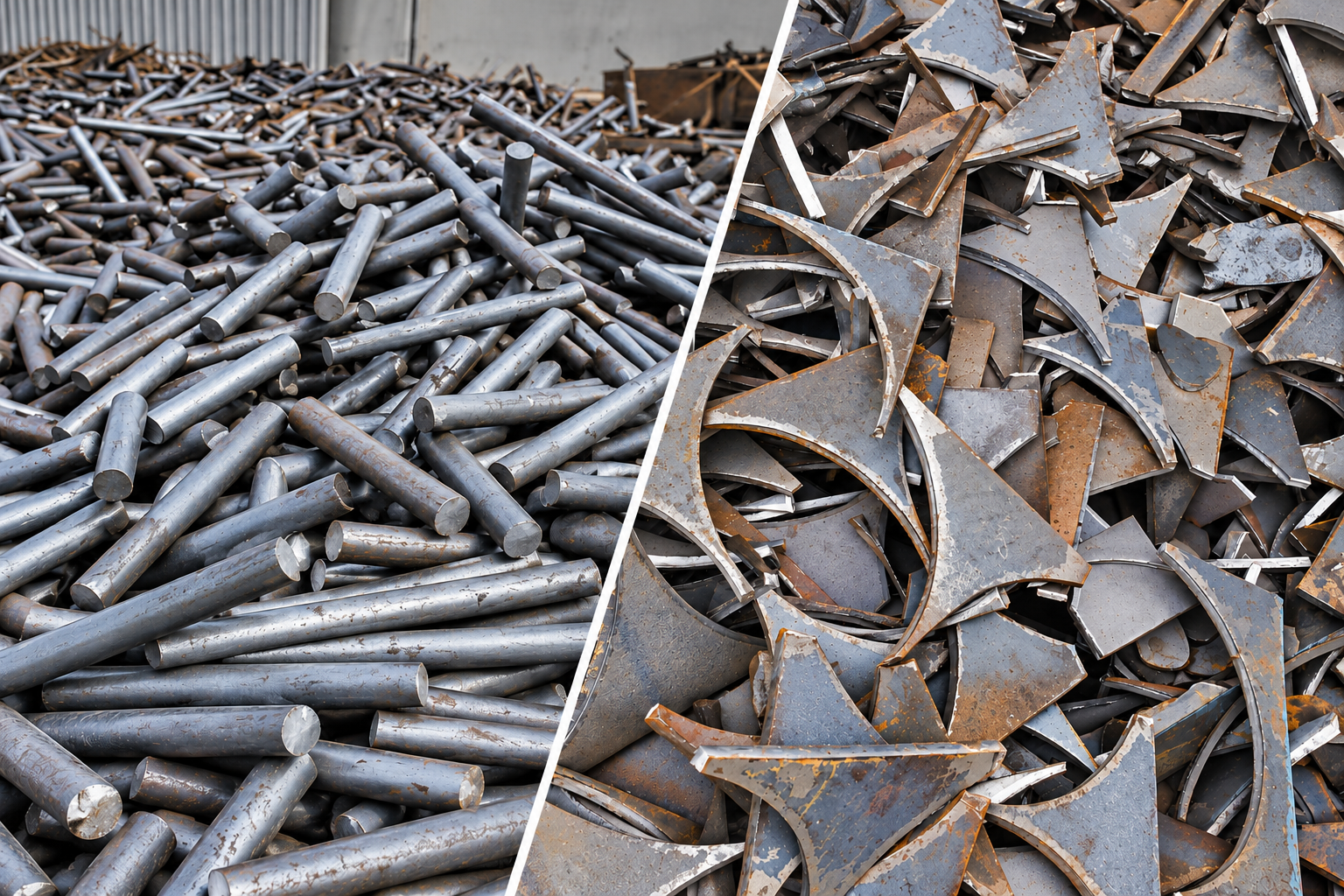 MS scrap rod cut-offs and steel plate offcuts